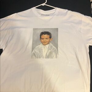 FA White Tee with Vintage Portrait Graphic